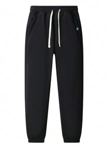 Women's Warm Sherpa Lined Athletic Sweatpants Jogger Fleece Pants With Zippered Pockets 1pc