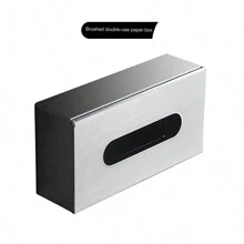 1pc Countertop Tissue Box, Stainless Steel Facial Tissue Dispenser, Napkin Holder, Can Be Placed On Countertop Or Wall-Mounted, For Living Room, Dining Room, Bathroom, Bedroom, Home Essential - Available In Glossy, Brushed, Black, Gold Home Bathroom Decor Bathroom Organizer Summer Back To School