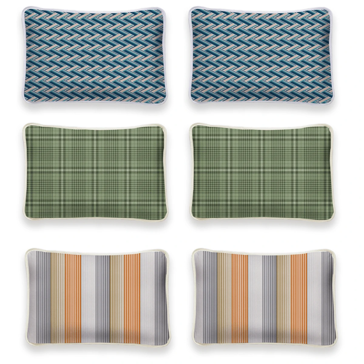 Kit Of 6 Adult Pillowcases 50cm X 70cm In Printed Mesh 100 Vivaldi