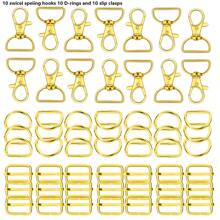 30/45/60 pièces Kit d'accessoires en métal comprenant mousquetons pivotants, anneaux en D et fermoirs à rotule argentés pour sacs, portefeuilles, laisses et DIY
