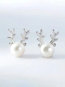 1 Pasang Anting Tusuk Sederhana untuk Wanita, Cocok untuk Pernikahan, Pertunangan, Ulang Tahun, Pesta, Perhiasan, dan Hadiah Hari Natal - 1# - View 12