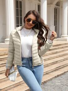 Risissida Women's Autumn Minimalist Hooded Cape Jacket - No Zipper Design, Practical Pockets - Beige - View 8