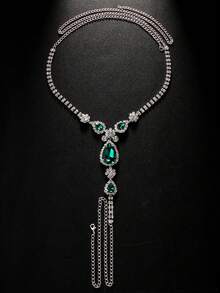 1 件水钻饰物贴身身体链，性感女性海滩/贴身配饰 - 彩色 - 查看 4