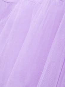 Women's Strapless Tulle High-Low Dress  Solid Color Tiered Cocktail Party Prom Gown  Elegant Evening Wear - Màu tím - Xem 10