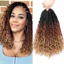 Karida 盒状辫子钩针编织发尾卷曲波西米亚嬉皮士辫子预绕女神盒状辫子头发合成编织接发女士日常节日和角色扮演编织佩戴热水定型女士接发圣诞礼物