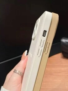 Customized Gold Letter Khaki Phone Case, Compatible With Apple - Khaki - View 8