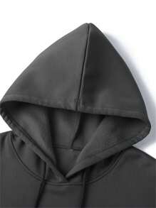 男士街头风格线条骷髅图案休闲连帽卫衣，秋冬