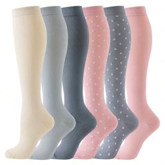 6 perechi de șosete sport compresive pentru femei, pentru ciclism, alăptare, alergare, Y2k, confortabile