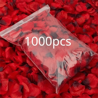 1000pcs Romantic Red Rose Petals - Decorative Swags For Wedding And Valentine's Day - Artificial Flowers For Party, Event, And Home Decoration Back To School Valentine's Day