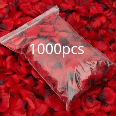 1000pcs Romantic Red Rose Petals - Decorative Swags For Wedding And Valentine's Day - Artificial Flowers For Party, Event, And Home Decoration Back To School Valentine's Day