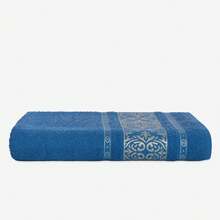 Large Thick Soft Bath Towel 100% Cotton Great Absorption Arabesque 75x150cm - 藍色 - 查看 1