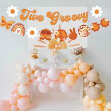 Hai biểu ngữ Groovy với vòng hoa cúc Boho trên bánh trang trí tiệc sinh nhật Hippie Chúng ta có thể đợi biểu ngữ với vòng hoa trên bánh trang trí tiệc sinh nhật gấu tiết lộ giới tính - nhiều màu - Xem 6