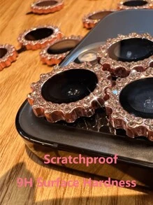 1 Set Diamant-Getriebe-förmiger metallischer Linsenprotektor Film, kompatibel mit iPhone 16 15 14 13 12 11 Pro Plus Max Mini, hohe Härte, einfache Montage, linsenfreundlicher Diamanten-Linsenfilm, mehrfarbig