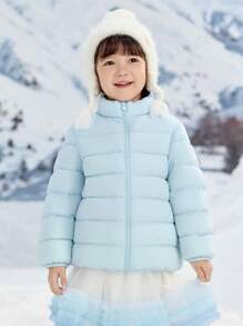 Balabala Girls' Hooded Down Jacket Two-Piece Set For Winter 2024 - Blue Purple - View 2