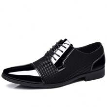 Giày tây nam cổ điển buộc dây trang trọng Oxfords hiện đại Tuxedo công sở giản dị mẫu mã thoải mái Giày trang trọng cho nam ngày lễ tình nhân - màu đen - Xem 4