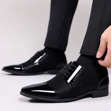 Giày tây nam cổ điển buộc dây trang trọng Oxfords hiện đại Tuxedo công sở giản dị mẫu mã thoải mái Giày trang trọng cho nam ngày lễ tình nhân - màu đen - Xem 2