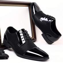 Giày tây nam cổ điển buộc dây trang trọng Oxfords hiện đại Tuxedo công sở giản dị mẫu mã thoải mái Giày trang trọng cho nam ngày lễ tình nhân - màu đen - Xem 8