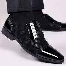 Giày tây nam cổ điển buộc dây trang trọng Oxfords hiện đại Tuxedo công sở giản dị mẫu mã thoải mái Giày trang trọng cho nam ngày lễ tình nhân - màu đen - Xem 6