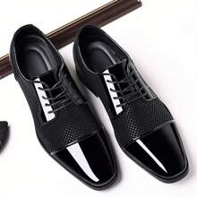 Giày tây nam cổ điển buộc dây trang trọng Oxfords hiện đại Tuxedo công sở giản dị mẫu mã thoải mái Giày trang trọng cho nam ngày lễ tình nhân - màu đen - Xem 10