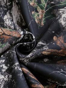 Lonblece 1件装树形图案印花连帽卫衣，新款街头复古嘻哈高街美式男女通用休闲宽松套头衫，秋季长袖上衣 - 彩色 - 查看 8