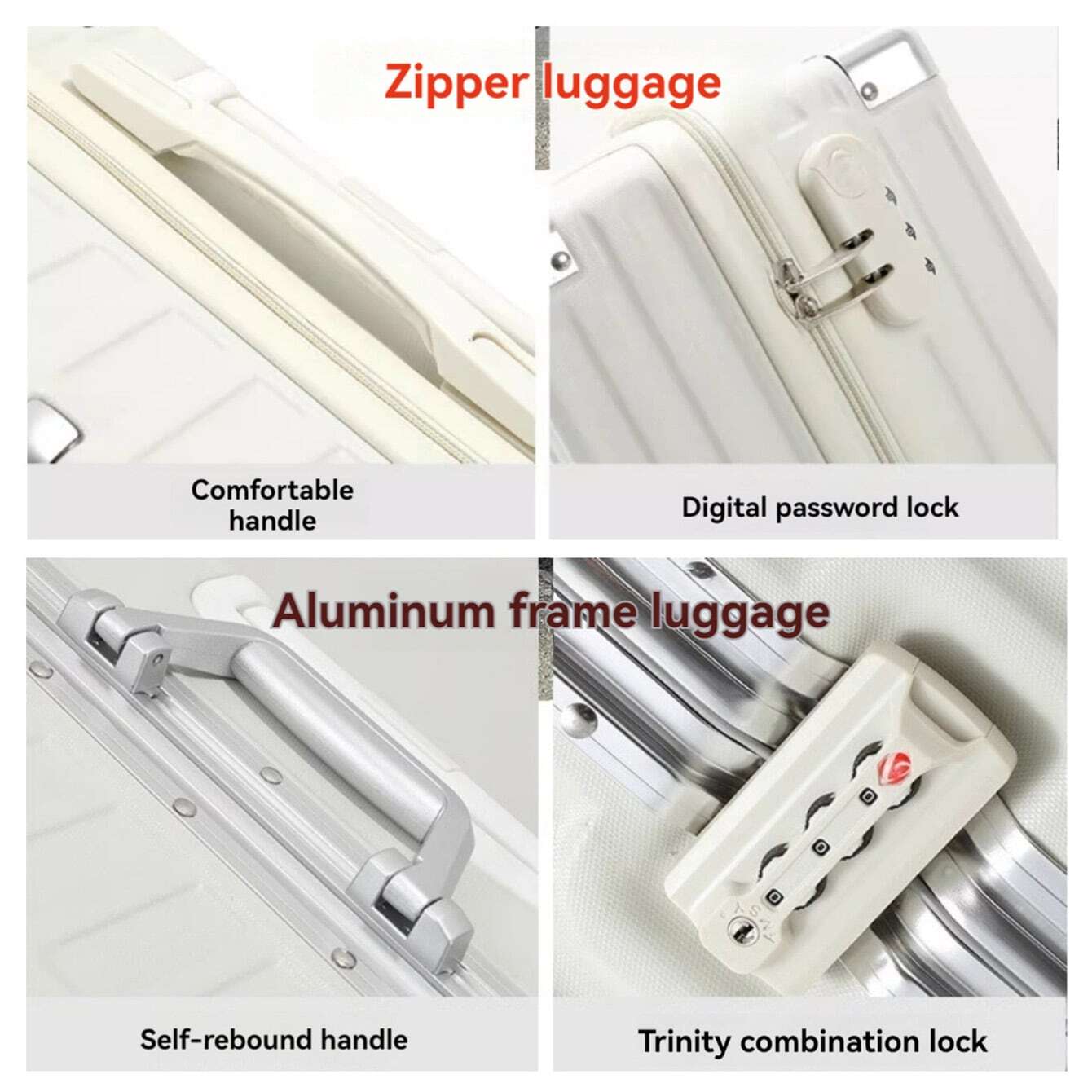 Silberner 20ZollMultifunktionsHandgepäckkoffer + BeautyKofferSet mit Getränkehalter