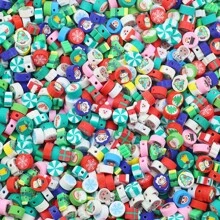 100 件/包圣诞节假期聚合物粘土珠 - 包括圣诞树、圣诞老人、圣诞老人驯鹿扁圆形隔珠、DIY 手工可爱迷你风格手链项链装饰材料 - 軟陶珠 - 查看 12