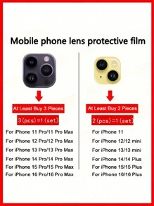 1 Set Diamant-Getriebe-förmiger metallischer Linsenprotektor Film, kompatibel mit iPhone 16 15 14 13 12 11 Pro Plus Max Mini, hohe Härte, einfache Montage, linsenfreundlicher Diamanten-Linsenfilm, mehrfarbig