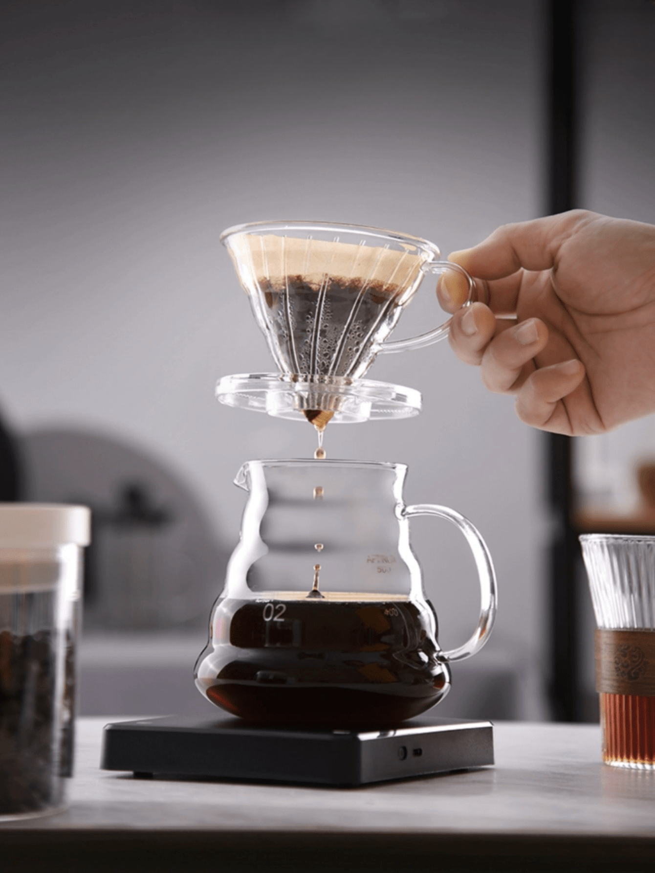 1pc V60 Style Plastic Pour Over Coffee Dripper, Manual Drip Coffee
