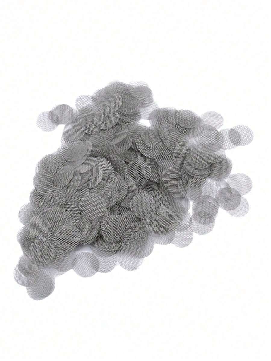 500 件/包 304 不锈钢烟斗滤网，银色金属网过滤器，带边缘盖，适用于烟斗 - 耐用且易于使用 - 查看 1