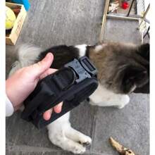 Military Tactical Dog Collar Adjustable Heavy Duty With Handle Pet Training Large/Medium Size LR-0239 - 黑色 - 查看 7