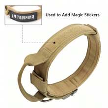 Military Tactical Dog Collar Adjustable Heavy Duty With Handle Pet Training Large/Medium Size LR-0239 - 黑色 - 查看 4