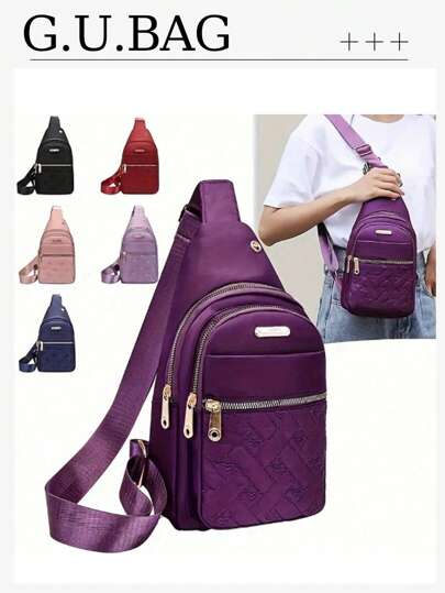 Stylish And Durable Nylon Chest Bag - Multifunctional Crossbody Bag, Tote Bags For Women Bags Ladies Sling Hand Bag Wallet For Women Elegant Coin Purse For Women Wallet Sling Bag Sling Bags For Women Latest Style Bags Ladies Sling, Equipped With A Secure Crossbody Strap And Wallet, Suitable For Outdoor Adventures And Casual Wear, Personalized Gift