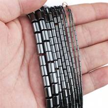 1-14mm Natural Black Hematite Rock Crystal Loose Beads, Cylinder Spacer Beads, For Handmade Bracelet Necklace Earring Jewelry Making Supplies