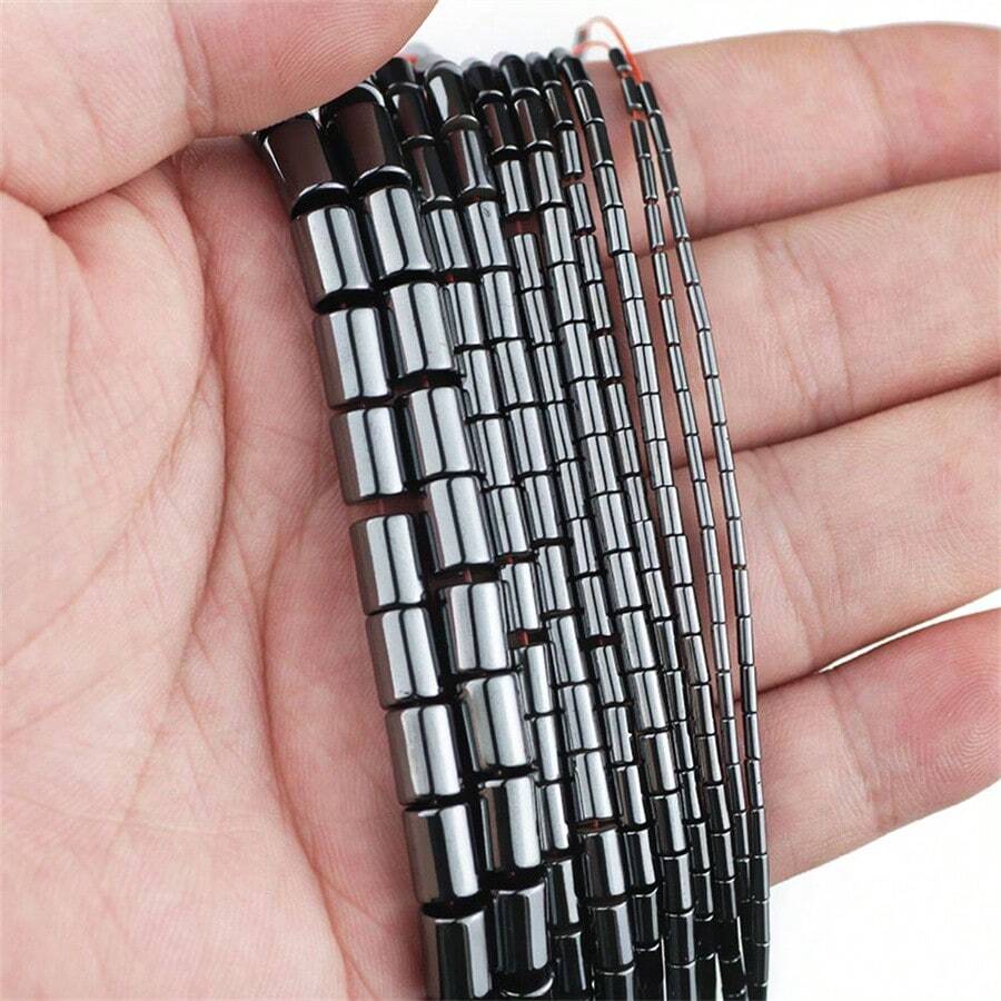 1-14mm Natural Black Hematite Rock Crystal Loose Beads, Cylinder Spacer Beads, For Handmade Bracelet Necklace Earring Jewelry Making Supplies