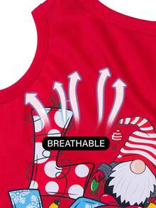 2pcs/Set Christmas Santa Claus & Love Print Anti-Flea, Reduce Shedding, Insulated & Breathable Vest For Indoor/Outdoor Cats & Dogs