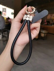 水钻蝴蝶结皮革腕带，女士时尚手机挂绳短款奢华装饰 - 彩色 - 查看 11