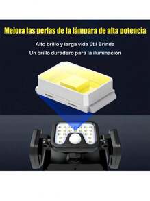 Lámpara Solar Led Giratoria Impermeable Para Exteriores - Negro - Ver 8