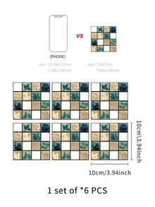 6/30 tờ/gói Miếng dán gạch khảm bóc ra và dán, Tự dán DIY, Miếng dán tường đổi mới, Có thể tháo rời, Chống thấm nước, Chống dầu mỡ, Dùng cho ốp lưng bếp, Phòng tắm, Đồ nội thất, Cầu thang, Kích thước gạch 10*10cm, 3 tùy chọn màu - Nhiều màu - Xem 16