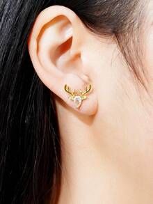 1 Cặp Hoa tai đính đá Cubic Zirconia xinh xắn dành cho phụ nữ dùng làm trang sức dự tiệc kỷ niệm ngày cưới đính hôn Quà tặng ngày Giáng sinh - 1 # - Xem 5