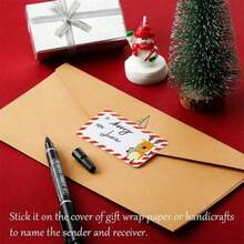 500pcs/Roll Christmas Tags Christmas Santa Claus Stickers Self Adhesive Tags Christmas Festival Birthday Holiday Gift Decor,Christmas - Multicolor - View 7