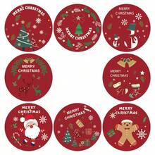 500pcs/Roll Christmas Tags Christmas Santa Claus Stickers Self Adhesive Tags Christmas Festival Birthday Holiday Gift Decor,Christmas - Multicolor - View 11