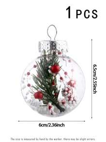 1pc 6cm Bola de decoração transparente, enfeite de árvore de Natal para pendurar, vários padrões, para decoração de feriado