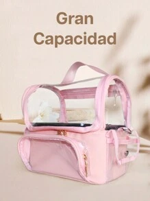 Bolso Cosmetiquero Bolso de Maquillaje PVC Transparente Impermeable de Gran Capacidad