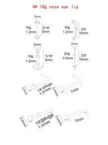 CIZME 透明鼻钉、透明鼻环（适合工作场所佩戴）、透明塑料鼻钉固定器（适用于手术）、鼻环垫、鼻环固定器、鼻中隔固定器、透明唇环、塑料耳环 - 無色 - 查看 8