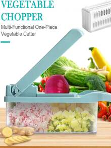 Vegetable Chopper, Artbros Veggie Chopper 13 In 1 Multifunctional Vegetable Cutter, Onion Food Chopper With Container, Cheese Grater Mandoline Slicer Dicer For Kitchen - Màu xanh lam - Xem 8