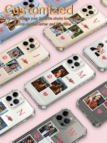 1 Stück Personalisiertes Handy-Gehäuse mit Vier-Ecken Fallschutz, Personalisierter Handyhülle mit Namen, Personalisierte Fotohülle, Personalisiertes Handy-Case mit Bild, kompatibel mit 11/12/13/14/15promax, Galaxy A15/A25/A35/A55/S23/24ultra Serie