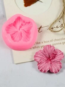 1/12 件五瓣扶桑花硅胶模具 DIY 粘土手工艺品手机壳装饰首饰铸造配件滴塑模具 - 粉色 - 查看 4