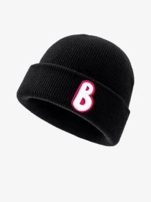 1 件儿童字母针织帽，26个字母时尚多色可选保暖豆帽，适合男孩和女孩日常户外玩耍。 - 黑色 - 查看 21