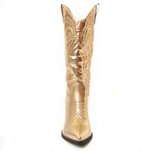 Women's Gold High Heel Cowboy Boot Bottavita13 Montevita Estimated Delivery 2-3 Business Days (Peninsula) - Gold - View 3