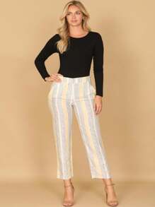 Ivory Yellow Stripes Pants